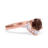 Art Deco Round Natural Stone Flower Ring
