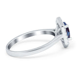 Art Deco Oval Natural Stone Hexagonal Ring