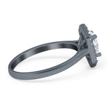 Art Deco Oval Natural Stone Hexagonal Ring