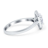 Art Deco Oval Natural Stone Hexagonal Ring