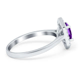 Art Deco Oval Natural Stone Hexagonal Ring