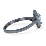 Art Deco Oval Natural Stone Hexagonal Ring