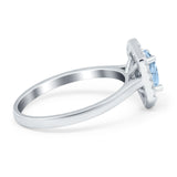 Art Deco Oval Natural Stone Hexagonal Ring