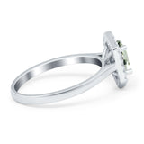 Art Deco Oval Natural Stone Hexagonal Ring