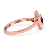 Art Deco Oval Natural Stone Hexagonal Ring