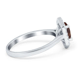 Art Deco Oval Natural Stone Hexagonal Ring