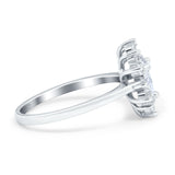 Pear Teardrop Natural Stone Floral Ring