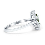 Pear Teardrop Natural Stone Floral Ring