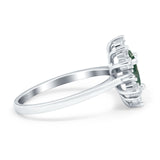 Pear Teardrop Natural Stone Floral Ring