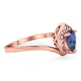 Pear Natural Stone Leaf Chevron Ring