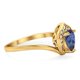 Pear Natural Stone Leaf Chevron Ring