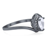 Pear Natural Stone Leaf Chevron Ring