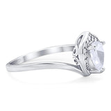 Pear Natural Stone Leaf Chevron Ring