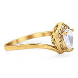 Pear Natural Stone Leaf Chevron Ring