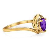 Pear Natural Stone Leaf Chevron Ring