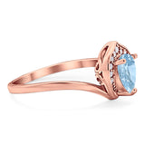 Pear Natural Stone Leaf Chevron Ring