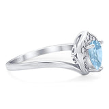 Pear Natural Stone Leaf Chevron Ring