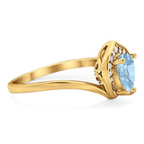 Pear Natural Stone Leaf Chevron Ring