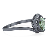 Pear Natural Stone Leaf Chevron Ring