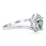 Pear Natural Stone Leaf Chevron Ring