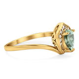 Pear Natural Stone Leaf Chevron Ring