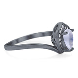 Pear Natural Stone Leaf Chevron Ring