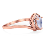 Pear Natural Stone Leaf Chevron Ring