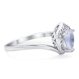 Pear Natural Stone Leaf Chevron Ring