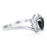 Pear Natural Stone Leaf Chevron Ring