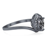 Pear Natural Stone Leaf Chevron Ring