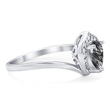 Pear Natural Stone Leaf Chevron Ring