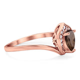 Pear Natural Stone Leaf Chevron Ring