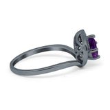 Art Deco Round Natural Stone Leaf Style Ring