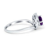 Art Deco Round Natural Stone Leaf Style Ring