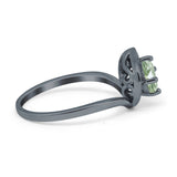 Art Deco Round Natural Stone Leaf Style Ring