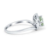 Art Deco Round Natural Stone Leaf Style Ring