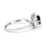 Art Deco Round Natural Stone Leaf Style Ring