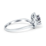 Art Deco Round Natural Stone Leaf Style Ring