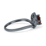 Art Deco Round Natural Stone Leaf Style Ring