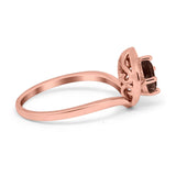 Art Deco Round Natural Stone Leaf Style Ring