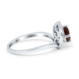 Art Deco Round Natural Stone Leaf Style Ring