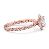 Art Deco Round Natural Stone Halo Ring