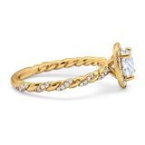 Art Deco Round Natural Stone Halo Ring