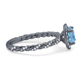 Art Deco Round Natural Stone Halo Ring