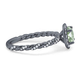 Art Deco Round Natural Stone Halo Ring