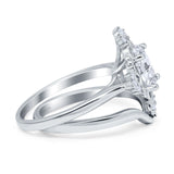 Two Piece Oval Natural Stone Bridal Ring