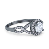 Art Deco Round Natural Stone Wedding Ring