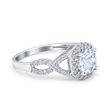 Art Deco Round Natural Stone Wedding Ring