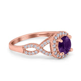 Art Deco Round Natural Stone Wedding Ring