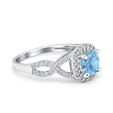 Art Deco Round Natural Stone Wedding Ring